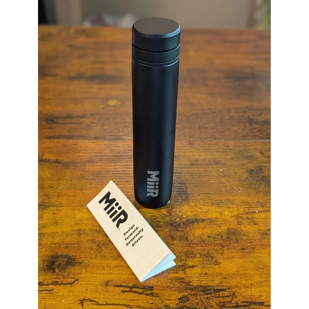 Life Is Good Miir Aero Flask 8oz Matte Blck Stainless Steel Pocket Hip Flask NEW
